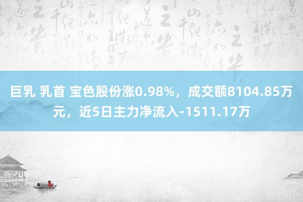 巨乳 乳首 宝色股份涨0.98%，成交额8104.85万元，近5日主力净流入-1511.17万