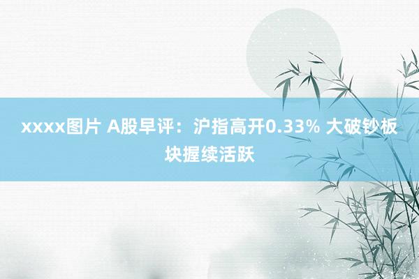 xxxx图片 A股早评：沪指高开0.33% 大破钞板块握续活跃